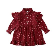 Toddler Kids Baby Girls Dress Spring Summer Little Hearts Shirt Ruffle Princess Party Pageant Dress Sundress 2024 - buy cheap