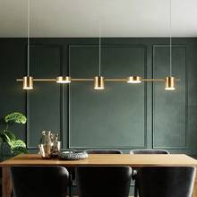Postmodern Gold Black LED Chandelier Dining Room Island Long Pendant Lamp Nordic Bar Coffee Home Deco Lighting Hanging Fixtures 2024 - buy cheap