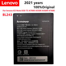 100% original backup 2900mah bl243 bateria do telefone móvel para lenovo k3 nota K50-T5 a7000 a5500 a5600 a7600 bateria 2024 - compre barato