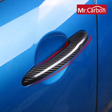 Cubierta de manija de puerta de coche de fibra de carbono, cubierta de protección para MINI ONE Cooper S F54 F55 F56 F57 F60 CLUBMAN COUNTRYMAN, estilo de coche, 2 uds. 2024 - compra barato