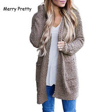 Merry pretty fleece cardigans mulheres inverno grosso quente longo blusas feminino solto cardigans macios de malha outwear jumpers S-XL 2024 - compre barato