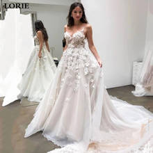 LORIE  Sweetheart Princess Wedding Dress Appliqued with Flowers Spaghetti Straps Bride Dress Vestidos de novia 2024 - buy cheap