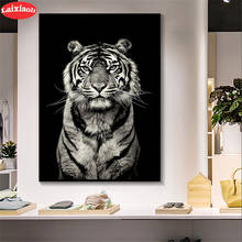 Full Square Diamond Black and white animal art, tiger Embroidery Sale Gift Handicraft Diamond Painting Cross Home Decoration 2024 - buy cheap
