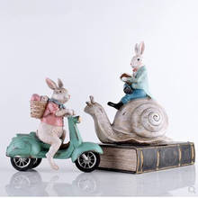 Ретро европейские кроличьи поделки, Креативные украшения животных на мотоциклах, домашние украшения, Креативные Свадебные подарки на день рождения 2024 - купить недорого