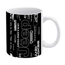 Jeep Collage-taza blanca de cerámica para café, té y leche, tazas divertidas de 11oz, con funda nueva Original de dibujos animados para otoño, Retro 2024 - compra barato