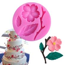 Peach Blossom Shape Fondant Moulds Silicone Cake Mold Soap Chocolate Stencils Kitchen Pastry Baking Tools Silicone Forms 2024 - buy cheap