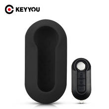 KEYYOU-funda de silicona para la llave del coche, 3 botones, para Fiat 500, Panda Punto Bravo, Lancia Ypsilon, alarma, cubierta de mando a distancia 2024 - compra barato