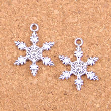 28pcs Charms snow snowflake 23x17mm Antique Pendants,Vintage Tibetan Silver Jewelry,DIY for bracelet necklace 2024 - buy cheap