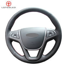 LQTENLEO Black Genuine Leather DIY Hand-stitched Car Steering Wheel Cover For Chery Tiggo 5 2014-2018 Arrizo M7 2015 2024 - buy cheap