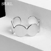 Simple Design Silver Color Hollow Round Open Ring For Women Mini Cute Geometric Splicing Adjustable Rings Party Jewelry 2021 2024 - buy cheap