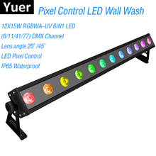 IP65 Pixel Control 12X15W LED RGBWA-UV 6IN1 LED Wall Wash Light 6/11/41/77 Channels DMX512 LED Bar Wash Stage Light Music Dj 2024 - buy cheap