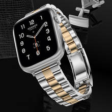 Correa de acero inoxidable para Apple Watch Series 6 SE 5 4 3 2 1 38MM 42MM, correa de Metal para iWatch 4 5 40MM 44MM 2024 - compra barato