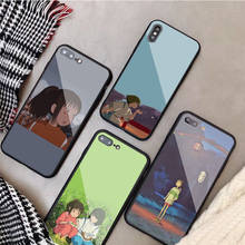 Spirited Away-funda de vidrio templado para iphone, carcasa protectora de 12Pro Max, 5, 6, 7, 8 PLUS, X, XS, XR, XSMax 2024 - compra barato