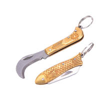 Mini Keychain Fold Knife Tool Blade Pocket Brass Keyring Parcel Box Letter Gadget camp hike outdoor package open New 2021 2024 - купить недорого