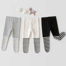 Pantalones de estilo marinero para niñas, medias de algodón a rayas para bebés recién nacidos de 0 a 24 meses, primavera y otoño 2024 - compra barato