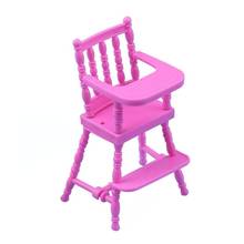 2020 novo portátil rosa criança cadeira de jantar brinquedos para meninas boneca casa mobiliário moda cadeira de jantar brinquedos casa de boneca acessórios 2024 - compre barato