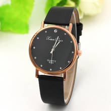 Модные женские Алмазные кожаные часы с круглым циферблатом, кварцевые наручные часы BKLadies, простые кожаные часы, оптовая продажа 2024 - купить недорого