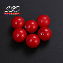 5PCS Half Drilled Natural Red Shell Pearl Powder Round Loose Beads 6 8 10 12mm for Jewelry Making DIY Earring Studs Accessories 2024 - buy cheap