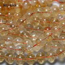 Meihan Wholesale  (1 strand/set) 12+-0.3mm natural Citrine clear yellow quartz smooth round bracelet for jewelry making design 2024 - buy cheap