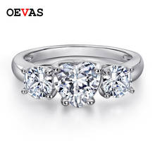 Oeves-anillos de boda de diamantes de carbono para mujer, de plata de ley 100% 925, corazón brillante de 7,5mm, joyería fina para fiesta de compromiso 2024 - compra barato