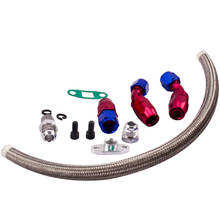 Kit de drenaje de línea de alimentación de aceite Turbo trenzado de acero de 24 pulgadas, adaptador de manguera giratoria AN10, T3, T4, T04e, T04B, T70, T60, T61 2024 - compra barato