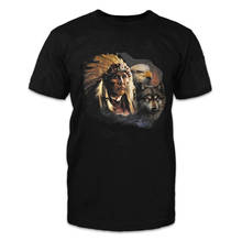 Hot Sale Native Tribal Chief, Bald Eagle, Wolf.  American Culture T-Shirt Summer Cotton O-Neck Short Sleeve Men's T Shirt New 2024 - buy cheap