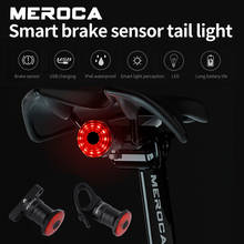 MEROCA USB Rechargeable Tail Light bicycle Auto Start Stop Brake Sensor Tail Light 500mAh MTB Road Bike Rear Light 2024 - buy cheap