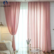 Modern Sillky Tulle Window Curtains For Living Room Solid Chiffon Sheer Voile Drapes Curtain For Bedroom Home Decor Finished 2024 - buy cheap