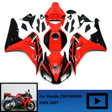 Carenagem vermelha e preta para honda cbr1000rr, 2006, 2007, cbr, 1000rr, cbr1000rr, cbr1000, 2006, 2007, 06, 07 2024 - compre barato