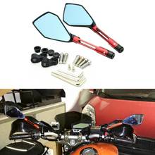 CNC Aluminum Motorbike Handlebar Mirrors Blue Glass Rearview Mirror for Honda X-ADV 750 PCX Grom MSX125 SF Vespa 2017 2018 2019 2024 - buy cheap