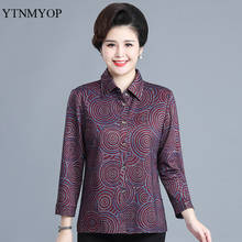 Spring/Autumn Women Blouse 5XL Plus Size Lady Shirt High Quality Print Mother Blouse Turn-down Collar Long Sleeve Tops YTNMYOP 2024 - buy cheap