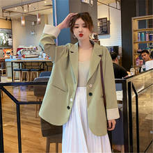 Plus size Korean Loose Pockets Solid Blazer Women Casual suit Coat 2020 Spring New Elegant Single-breasted Ladies Office Blazers 2024 - buy cheap
