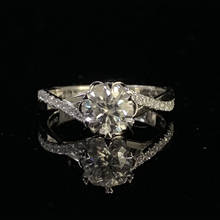 Anel de moissanite romântico 925 prata esterlina 1ct 2ct 3ct, formato de flor, anel de diamante de aniversário da moda, anel de laboratório para mulheres 2024 - compre barato