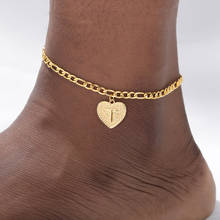A-Z Letter Initial ankle bracelet Stainless Steel Heart Gold Anklets for women Boho Jewelry Leg Chain Anklet Beach Accessories 2024 - buy cheap