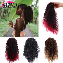BUQI-coleta sintética corta Afro Kinky con cordón, extensión de cabello negro y rojo, para moño afroamericano 2024 - compra barato