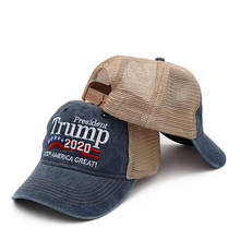 KOEP New Donald Trump 2020 Cap Washed Mesh Baseball Caps Keep America Great Snapback President Hat Embroidery Drop Shipping 2024 - buy cheap