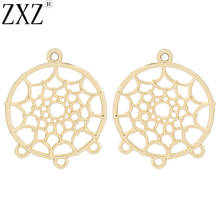 ZXZ 10pcs Gold Tone Alloy Dream Catcher Connector Charms Pendants For DIY Necklace Jewelry Making Findings 2024 - buy cheap