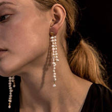 Korean  Designed fresh water pearl earrings tassel drop earrings jewelry for women 2024 - buy cheap
