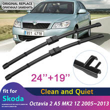 Para Skoda Octavia 2 A5 MK2 1Z 2005 ~ 2013 2006 2007 2008 2009 2010 2011 2012 Lâmina de Limpeza Do Carro Limpadores de Párabrisas Acessórios Do Carro 2024 - compre barato