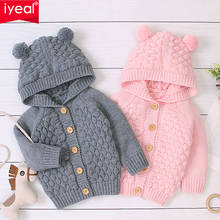 IYEAL Children's Baby Sweater Spring Autumn Girls Cardigan Kids Hooded Cute Ears Sweaters Toddler Fashionable Style Outerwear 2024 - buy cheap