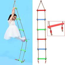 Children's Fitness Toy Wooden Rope Ladder 6 Rungs Climbing Game Toy Kids Outdoor Training Activity Safe Sports Rope Swing Swivel 2024 - buy cheap