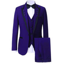 Peak Lapel Mans Suits For Wedding Groom Wear Best Man Wear Dinner Suits Prom Dress Peaky Binders Three Pieces(Jacket+Pants+Vest) 2024 - buy cheap