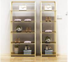 Wanjian витрина для магазина одежды, Золотая полка, многослойная витрина для обувного магазина, пятислойная стойка для хранения 2024 - купить недорого