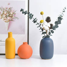 Morandi Color Small Table Flower Vases Ceramic Orange Yellow Blue Vase Filler Pot Nordic Home Office Party Wedding Holiday Decor 2024 - buy cheap