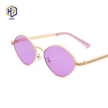Очки солнцезащитные женские круглые, овальные брендовые дизайнерские винтажные модные солнечные очки в маленькой оправе с океанскими линзами 2024 - купить недорого