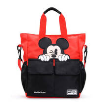 Disney Mickey Minnie Mouse Cartoon Bag Waterproof Nylon Large Capacity Handbag Crossbody Shoulder Bag Girl Boy School Bag 2024 - buy cheap