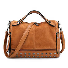 Women's large-capacity shoulder bag fashion travel rivet matte tote bag Messenger bag handbag 2024 - buy cheap