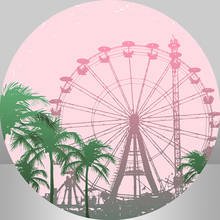 Pink Round Backdrop Fairy Ferris wheel Kids Birthday Party Background Photo Studio Circle Background Elastic Cover 2024 - buy cheap