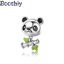 Boosbiy pingente animal de bambu & panda, charmoso para pulseiras personalizáveis estilosas presentes joias para mulheres 2 peças 2024 - compre barato