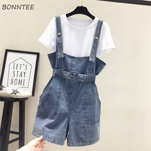Rompers Women Playsuits Denim Blue Buttons Korean Style Young Lovely Ladies Popular High Quality Loose Slim Fashionable Kawaii 2024 - buy cheap